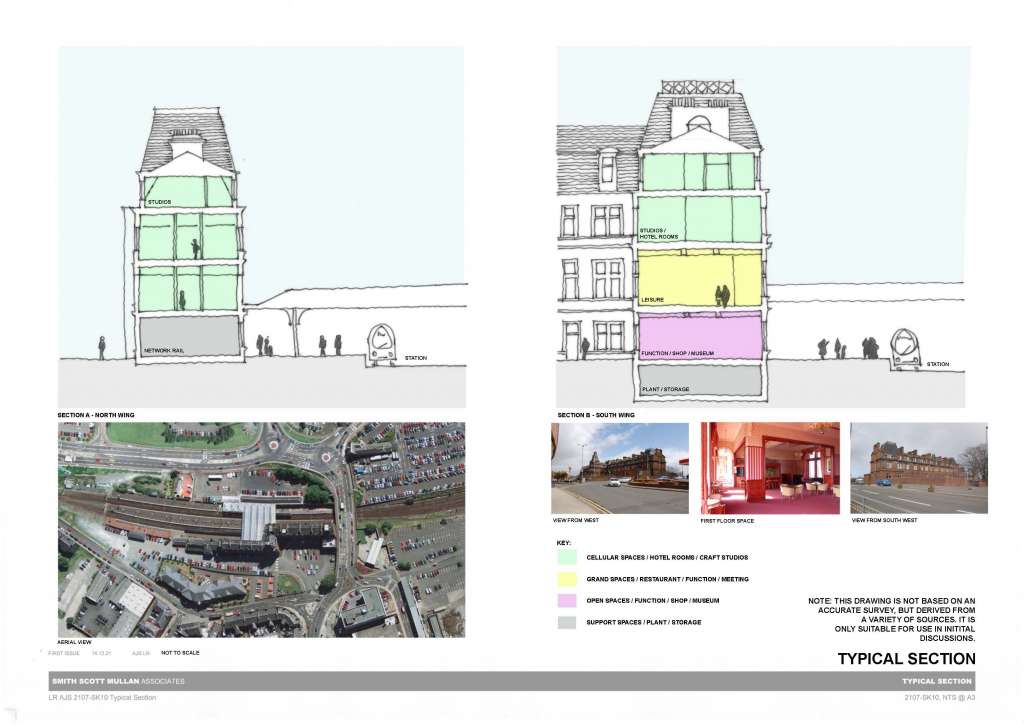 Section drawing by architects Smith Scott Mullan Associates showing possible conversion uses (SSMA)