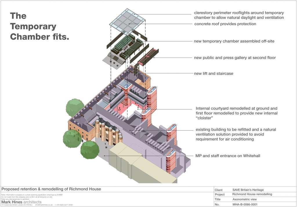 SAVE's alterative scheme to retain Richmond House (Mark Hines Architects)